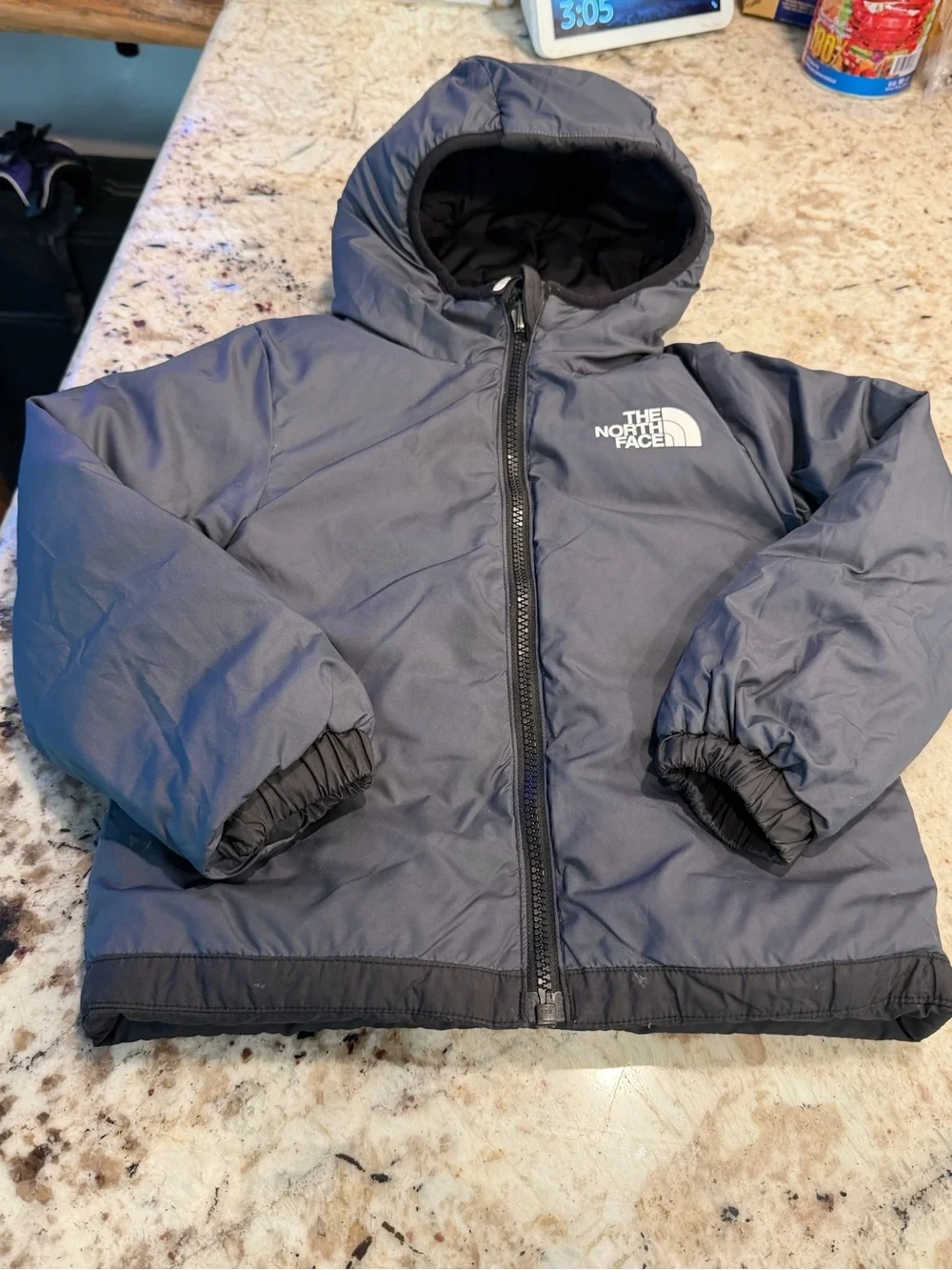 The North Face Kids Black Hooded Puffer Jacket
